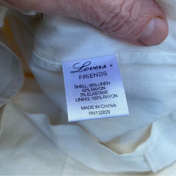 Lover + Friends JEANETTE Puff Sleeve Mini Dress in ivory size XS - Picture 10 of 10